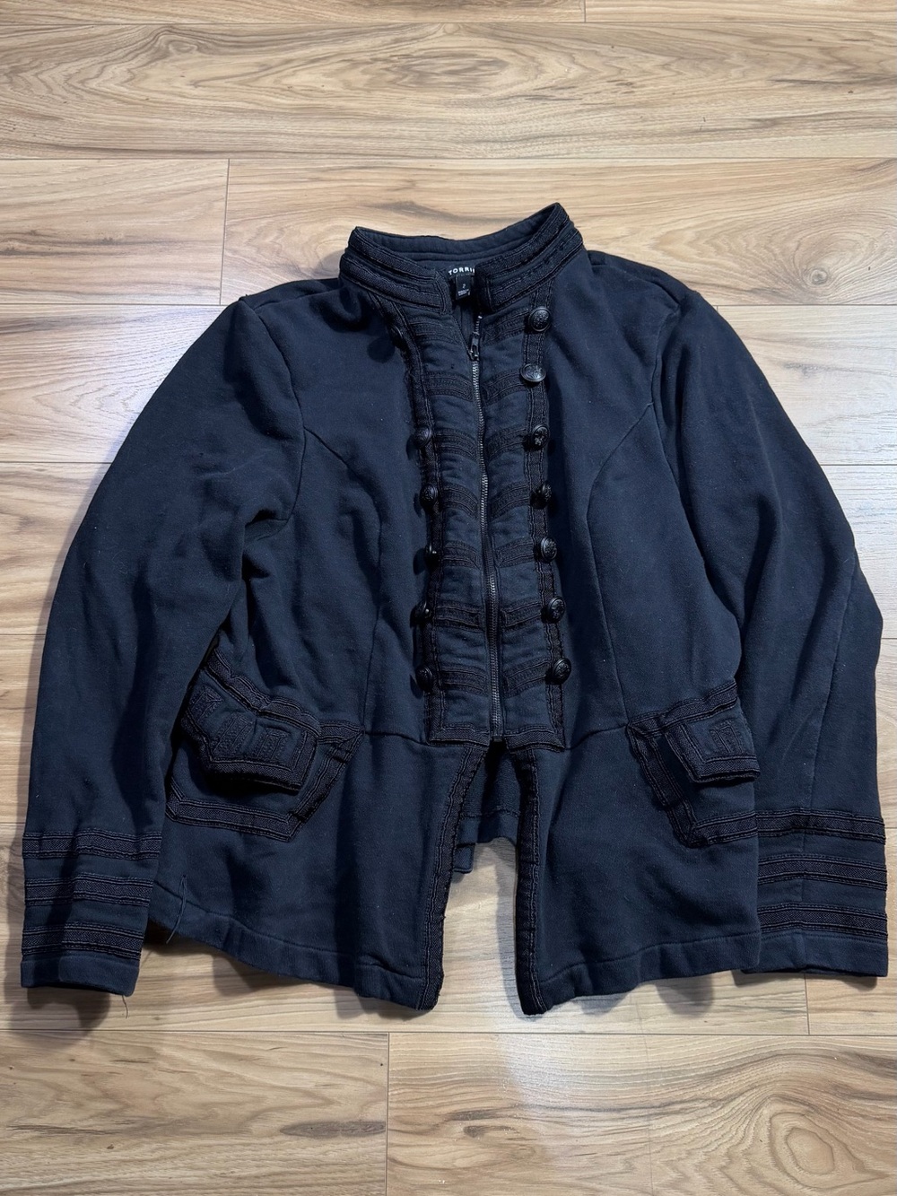 Torrid black button up jacket with zipper